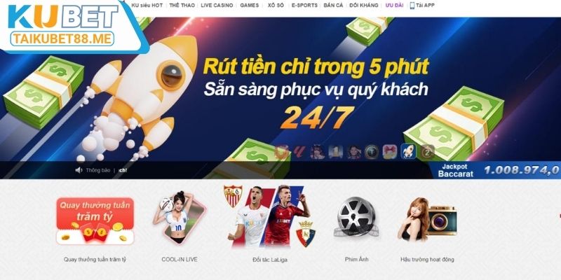 Hệ thống nạp rút siêu tiện lợi của Kubet88